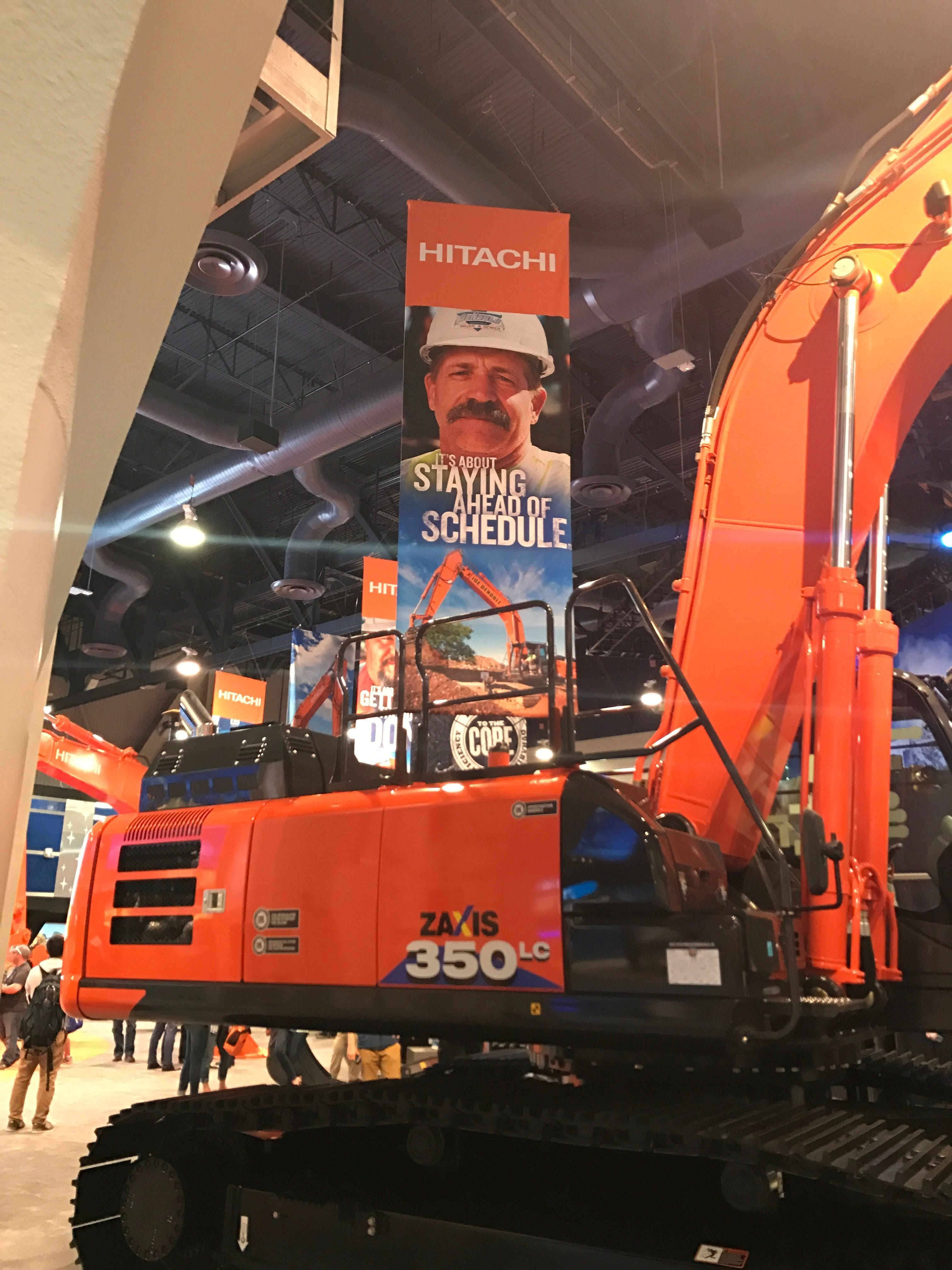 Hitachi setup at the Las Vegas Construction Expo in 2017.